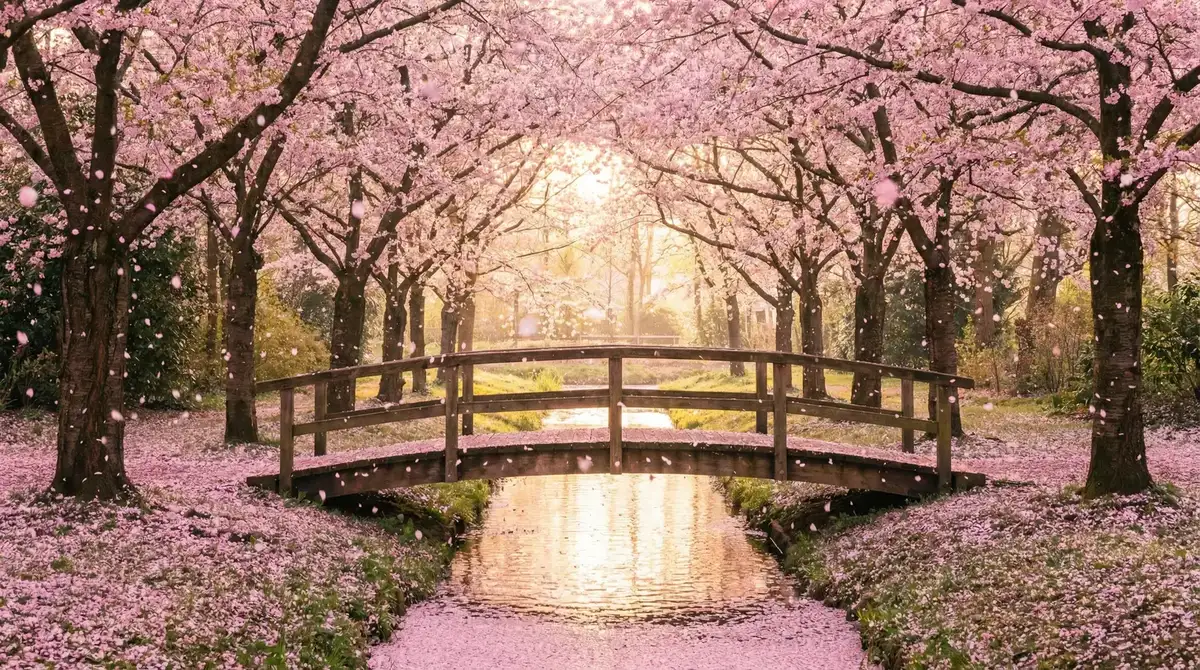 樱花桥畔 - JZZIJZZJ老师多水 唯美风景